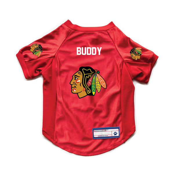 littlearth Chicago Blackhawks Custom Pet Stretch Jersey
