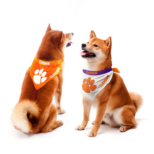 littlearth Clemson University Home and Away Pet Bandana Set