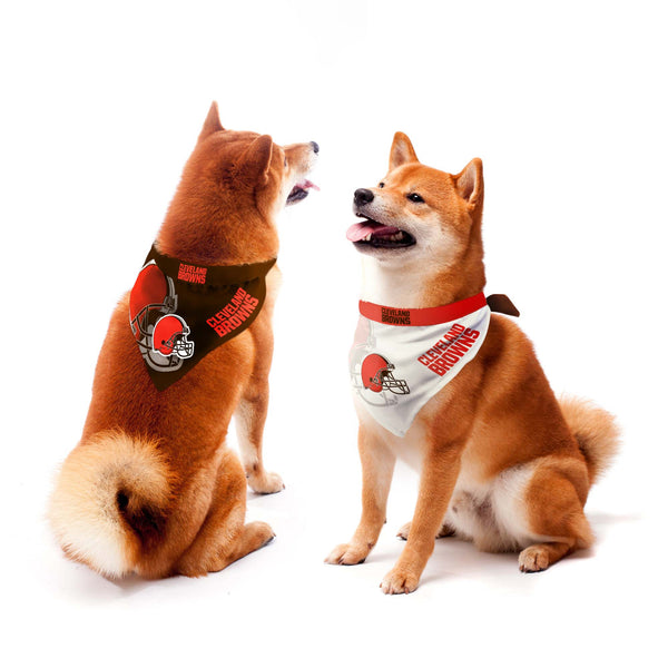 littlearth Cleveland Browns Home and Away Pet Bandana Set