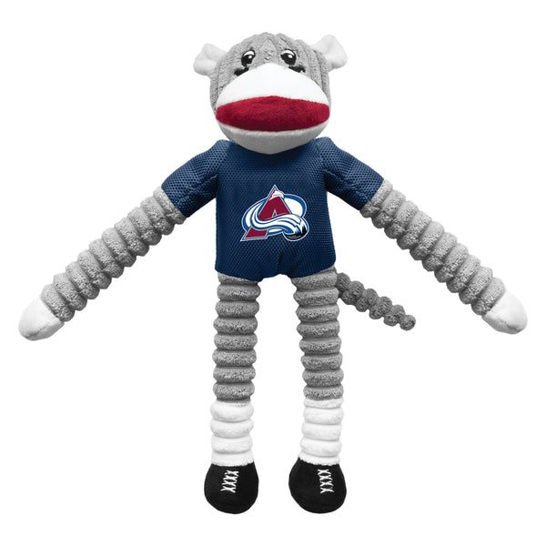 littlearth Colorado Avalanche Team Sock Monkey Pet Toy