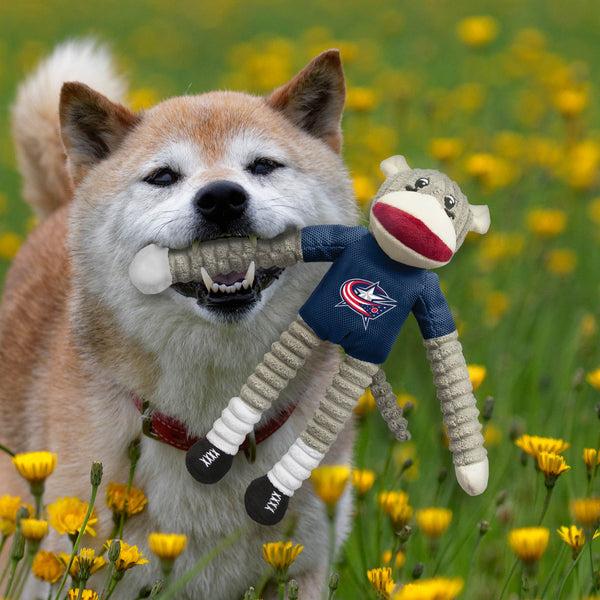 Littlearth Columbus Blue Jackets Team Sock Monkey Pet Toy