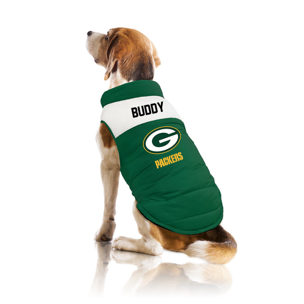 Littlearth Green Bay Packers Custom Pet Parka Puff Vest