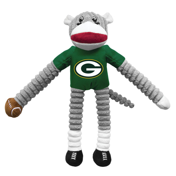 littlearth Green Bay Packers Team Sock Monkey Pet Toy