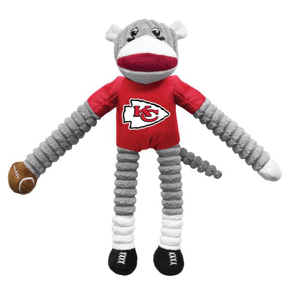 littlearth Kansas City Chiefs Team Sock Monkey Pet Toy