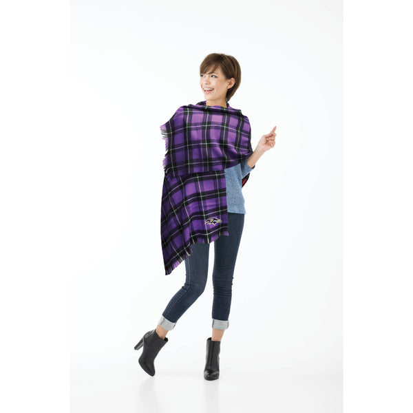 Littlearth Baltimore Ravens Plaid Blanket Scarf