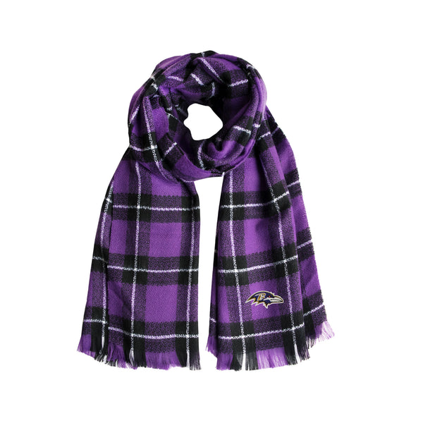 littlearth Baltimore Ravens Plaid Blanket Scarf