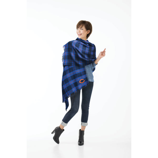 Littlearth Chicago Bears Plaid Blanket Scarf