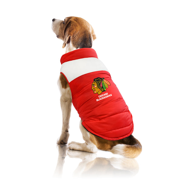 Littlearth Chicago Blackhawks Pet Parka Puff Vest
