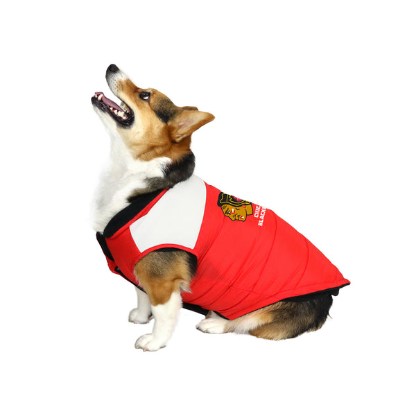 Littlearth Chicago Blackhawks Pet Parka Puff Vest