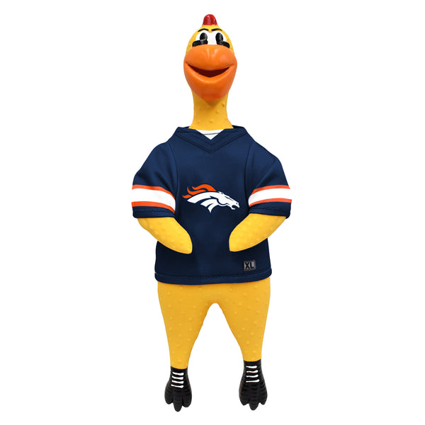 littlearth Denver Broncos Rubber Chicken Pet Toy