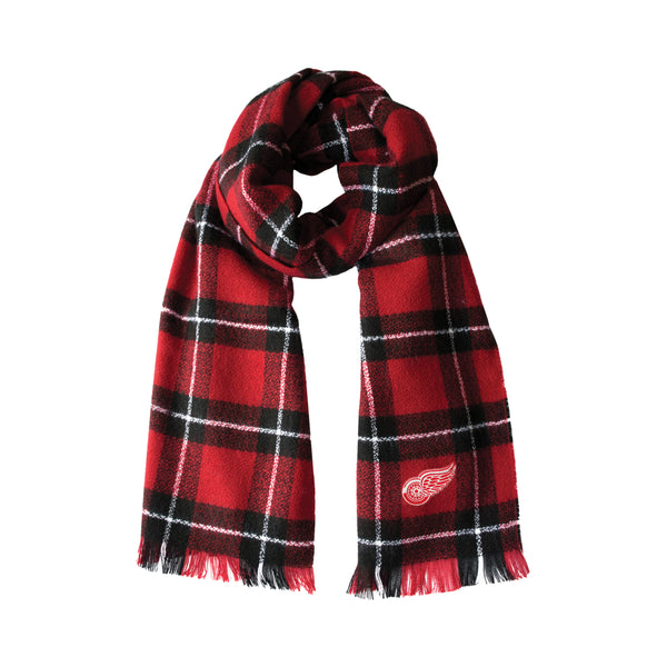 littlearth Detroit Red Wings Plaid Blanket Scarf