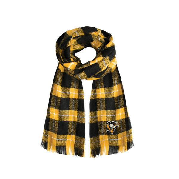 littlearth Pittsburgh Penguins Plaid Blanket Scarf