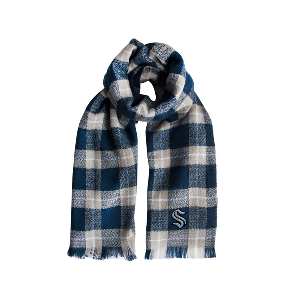 littlearth Seattle Kraken Plaid Blanket Scarf