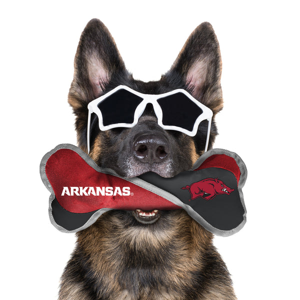 Littlearth University Of Arkansas Pet Tug Bone