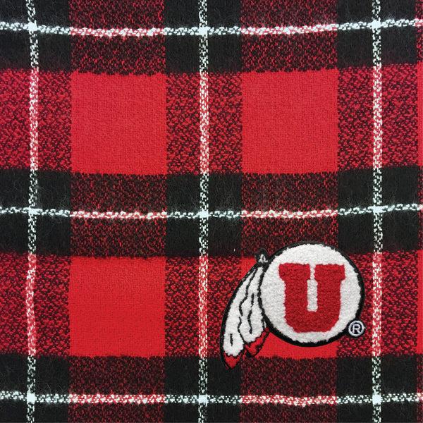 Littlearth University Of Utah Plaid Blanket Scarf