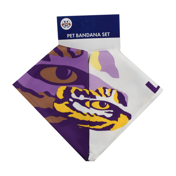 Littlearth Louisiana State University Home And Away Pet Bandana Set