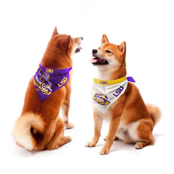 littlearth Louisiana State University Home and Away Pet Bandana Set