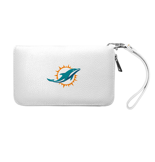 littlearth Miami Dolphins Zip Organizer Wallet Pebble