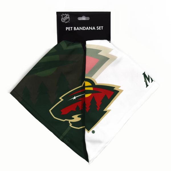 Littlearth Minnesota Wild Home And Away Pet Bandana Set