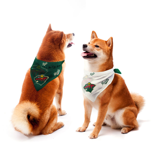 littlearth Minnesota Wild Home and Away Pet Bandana Set