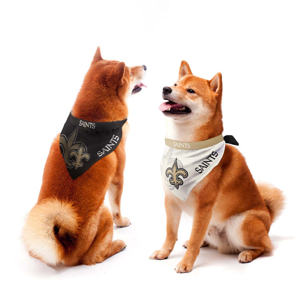 littlearth New Orleans Saints Home and Away Pet Bandana Set