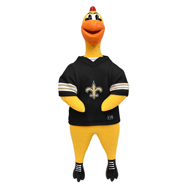 littlearth New Orleans Saints Rubber Chicken Pet Toy