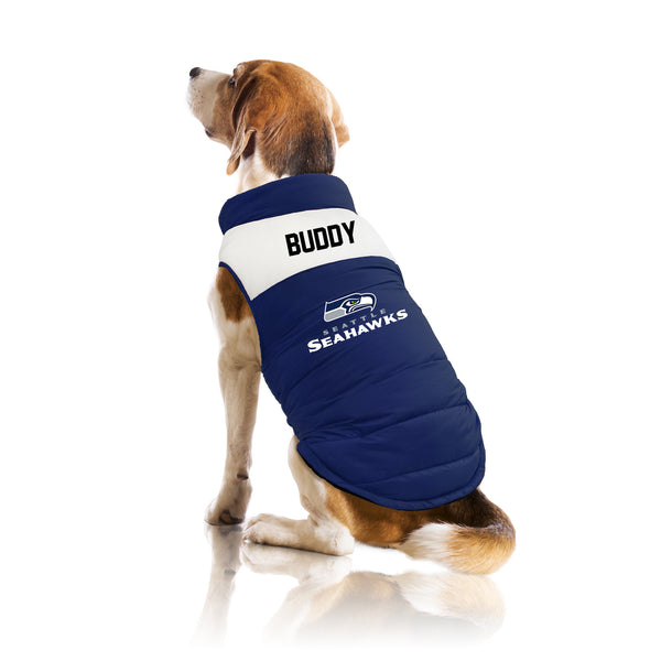 Littlearth Seattle Seahawks Custom Pet Parka Puff Vest