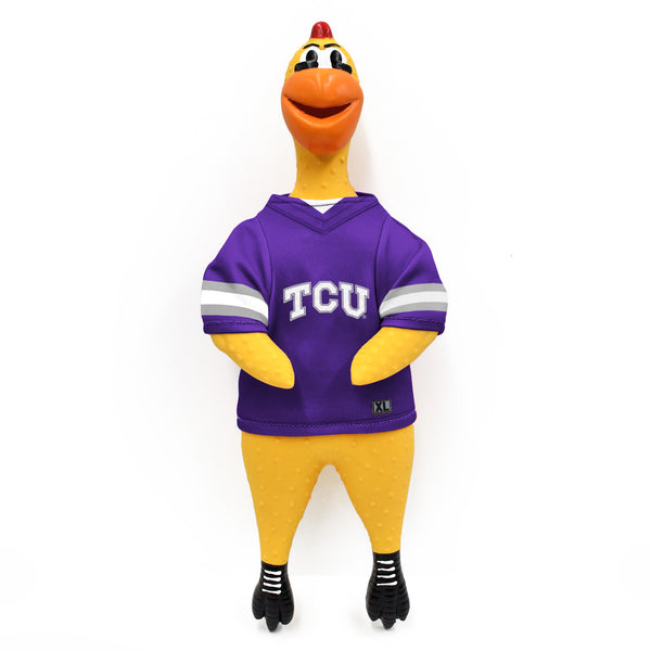 littlearth Texas Christian University Rubber Chicken Pet Toy