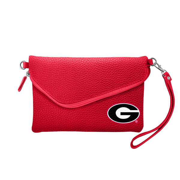 littlearth University of Georgia Fold Over Crossbody Pebble