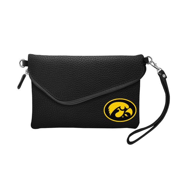 littlearth University of Iowa Fold Over Crossbody Pebble