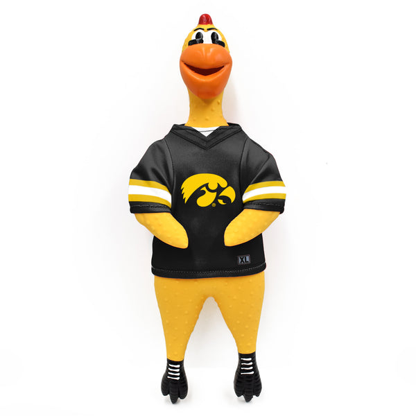 littlearth University of Iowa Rubber Chicken Pet Toy