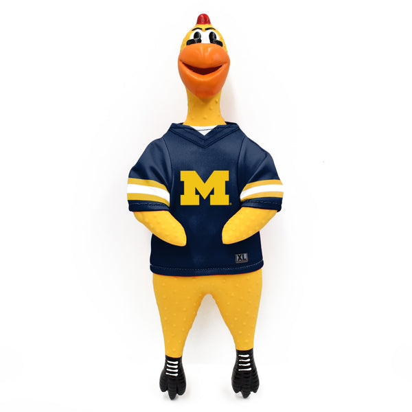 littlearth University of Michigan Rubber Chicken Pet Toy