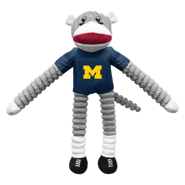 littlearth University of Michigan Team Sock Monkey Pet Toy