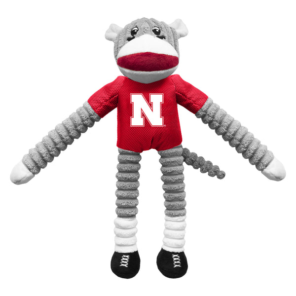littlearth University of Nebraska Team Sock Monkey Pet Toy