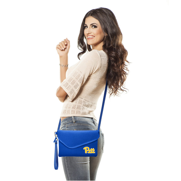 Littlearth University Of Pittsburgh Fold Over Crossbody Pebble