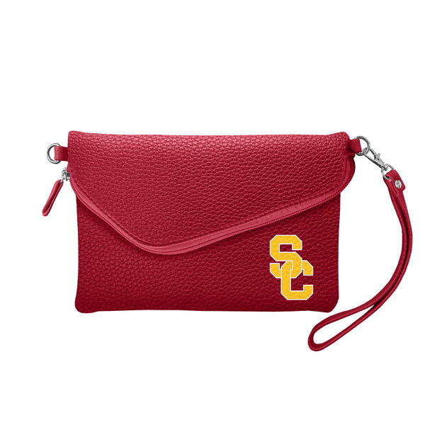 littlearth University of Southern California Fold Over Crossbody Pebble