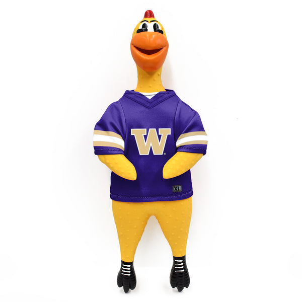 littlearth University of Washington Rubber Chicken Pet Toy