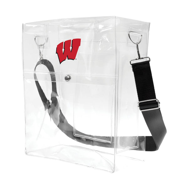 littlearth University of Wisconsin Clear Ticket Satchel