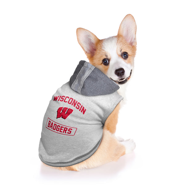 Littlearth University Of Wisconsin Pet Hooded Crewneck