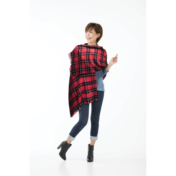 Littlearth University Of Wisconsin Plaid Blanket Scarf