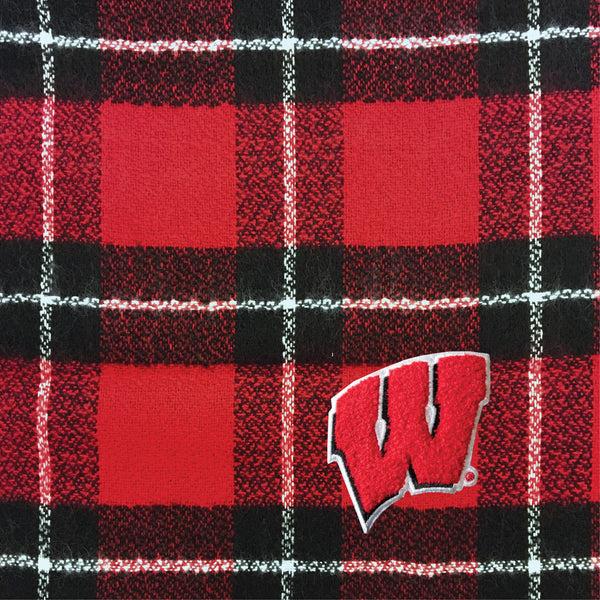 Littlearth University Of Wisconsin Plaid Blanket Scarf