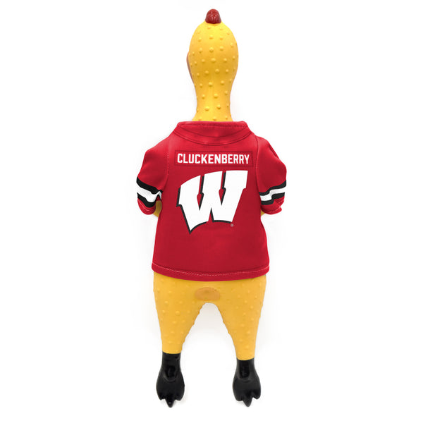 littlearth University of Wisconsin Rubber Chicken Pet Toy